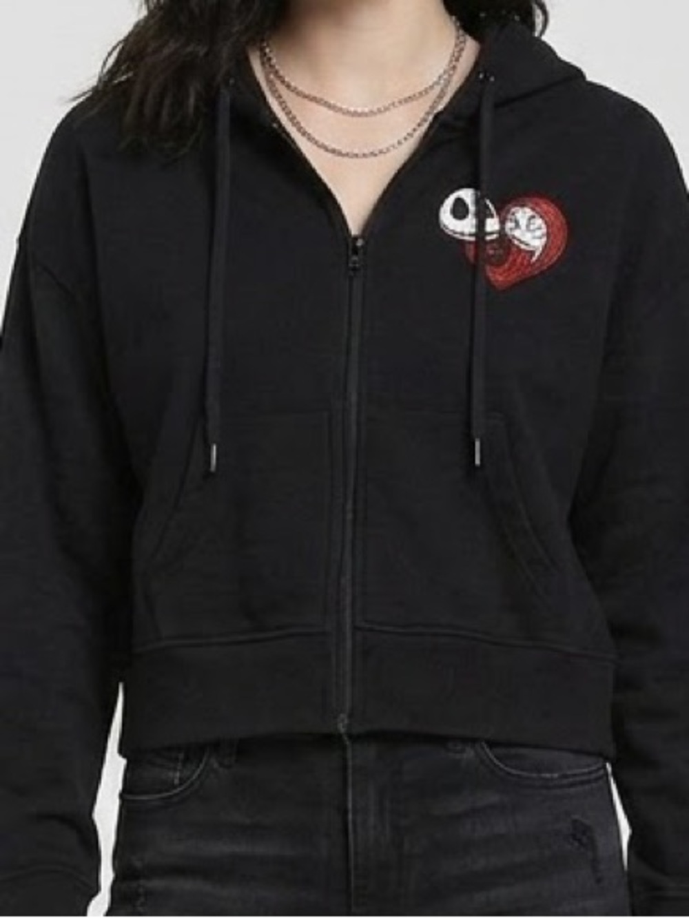 Disney Nightmare Before  Christmas Black Zip Hoodie